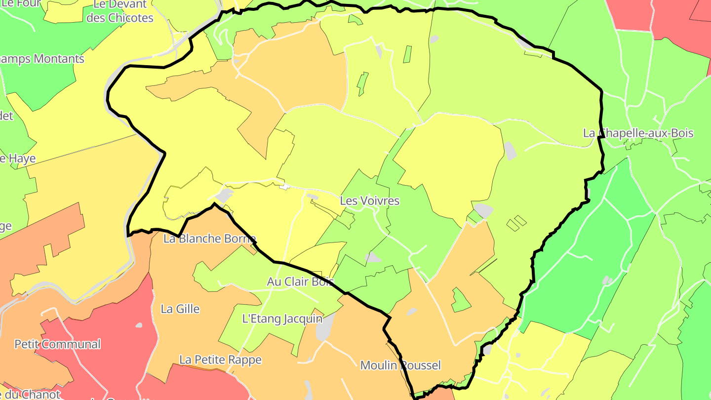 Carte des prix de l'immobilier Les Voivres