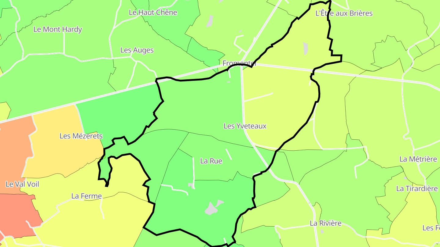 Carte des prix de l'immobilier Les Yveteaux