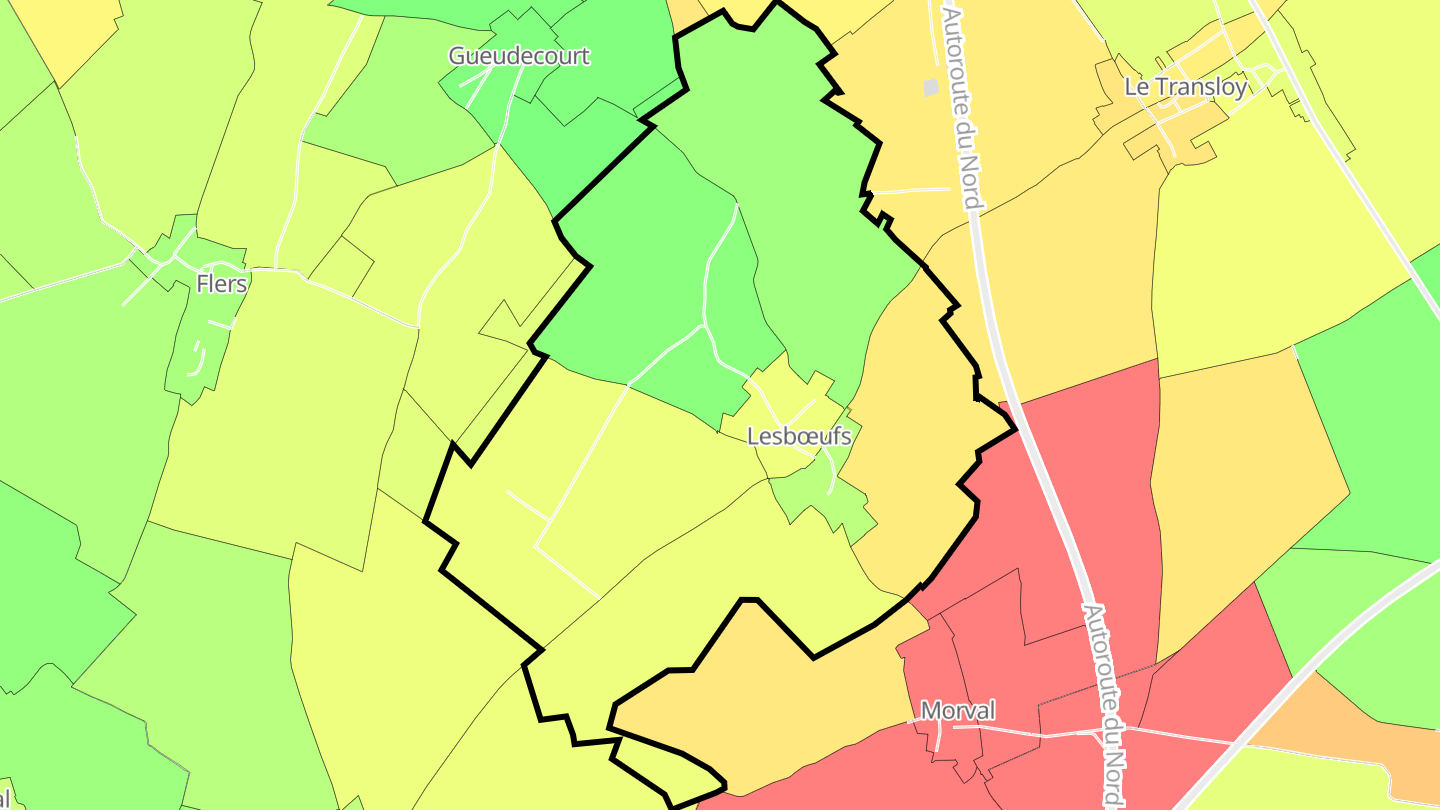 Carte des prix de l'immobilier Lesbœufs