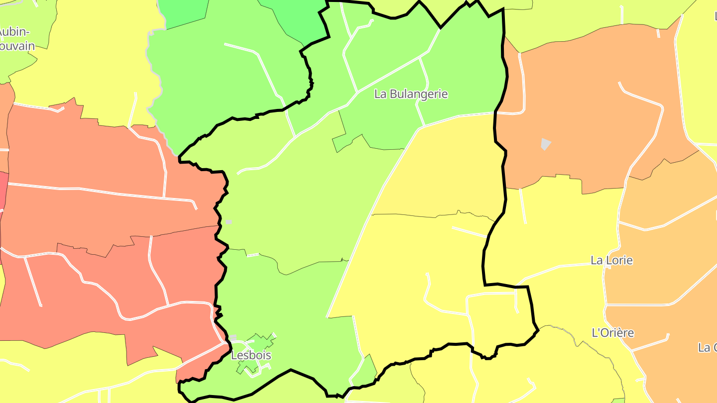 Carte des prix de l'immobilier Lesbois