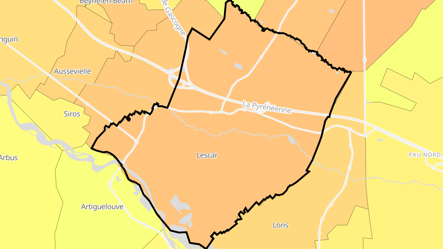 Carte des prix de l'immobilier Lescar