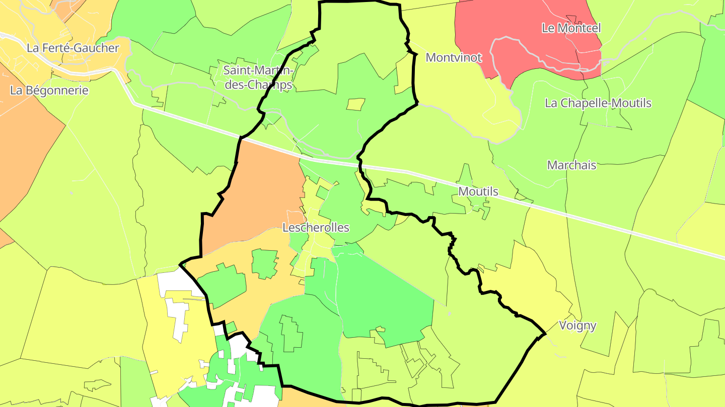 Carte des prix de l'immobilier Lescherolles