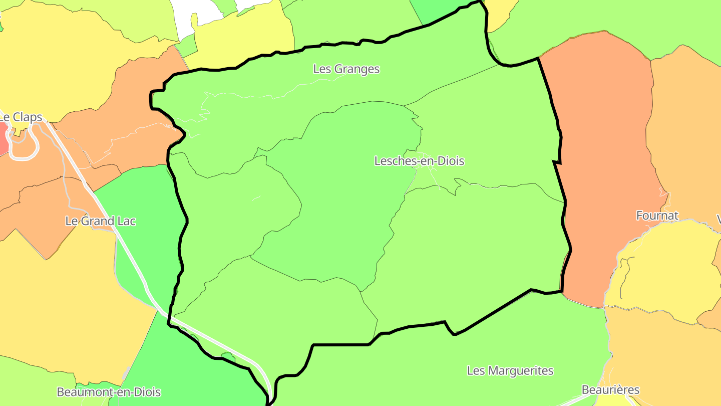Carte des prix de l'immobilier Lesches-en-Diois