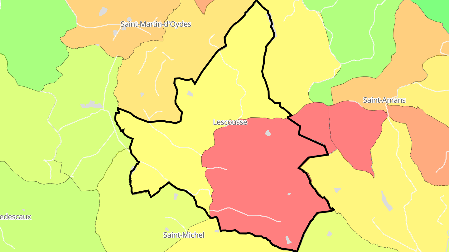 Carte des prix de l'immobilier Lescousse