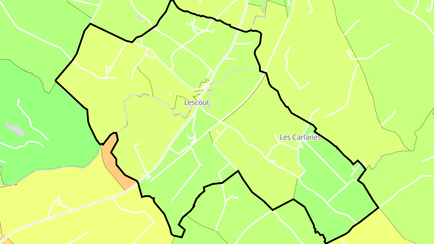 Carte des prix de l'immobilier Lescout