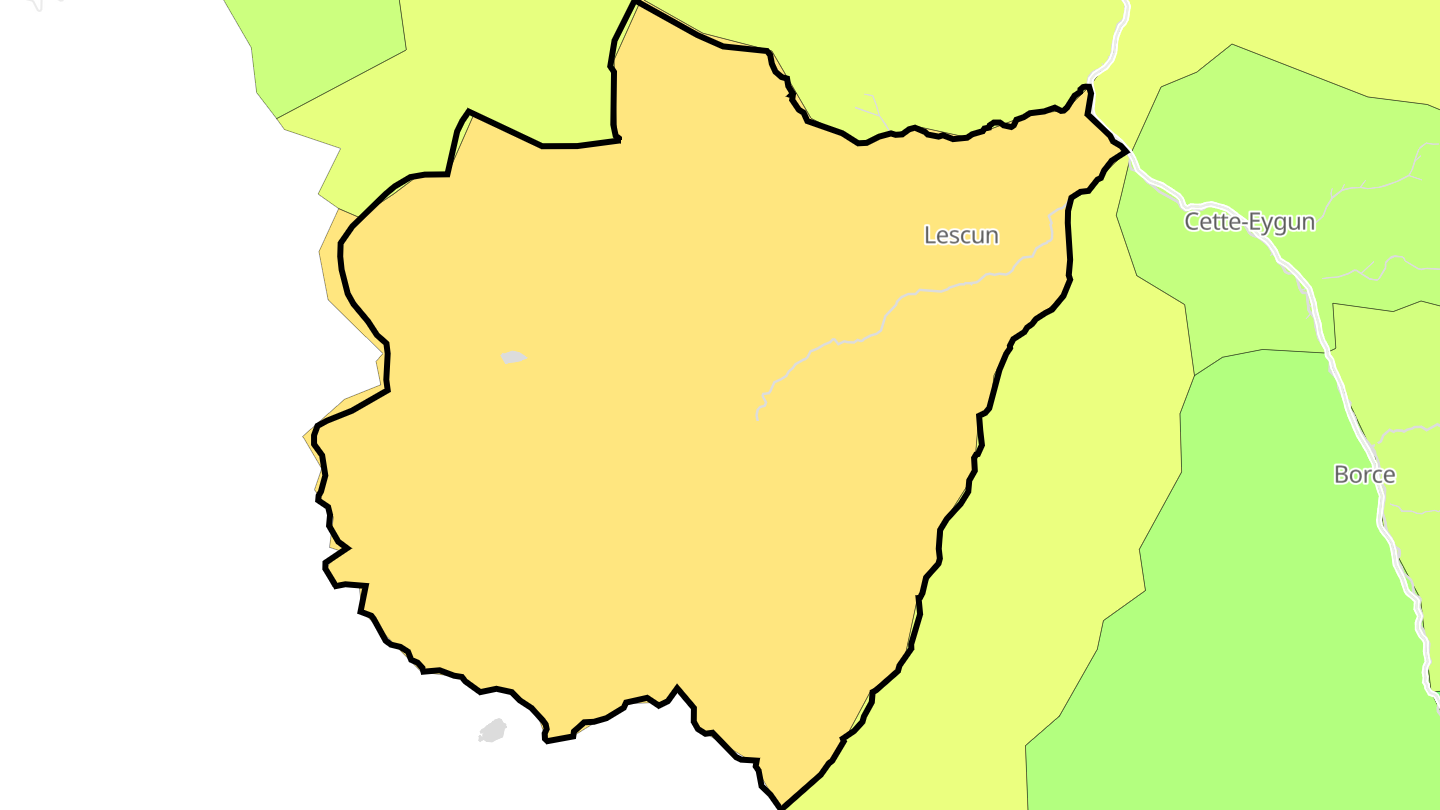 Carte des prix de l'immobilier Lescun