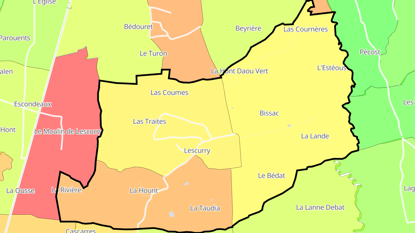 Carte des prix de l'immobilier Lescurry