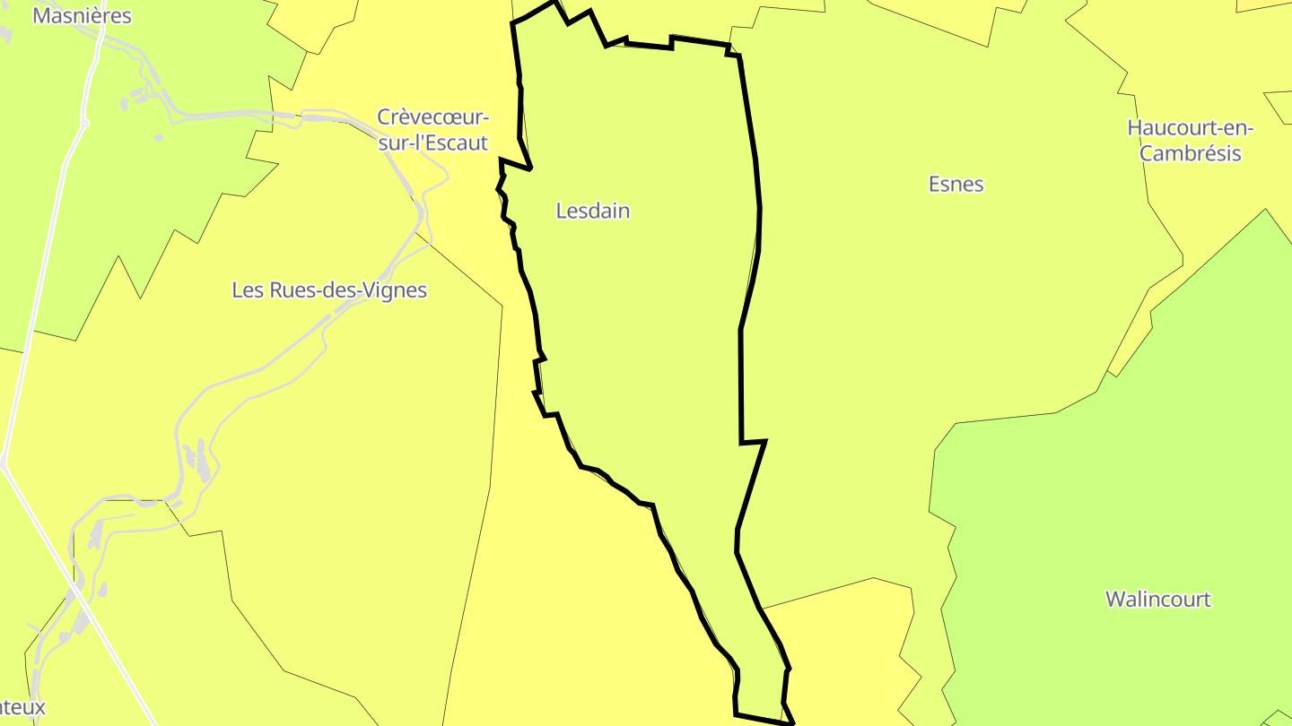 Carte des prix de l'immobilier Lesdain
