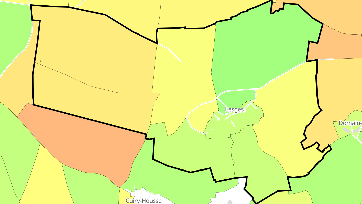 Carte des prix de l'immobilier Lesges