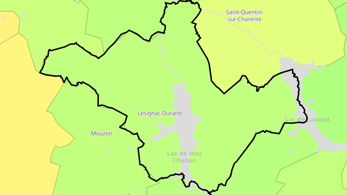 Carte des prix de l'immobilier Lésignac-Durand