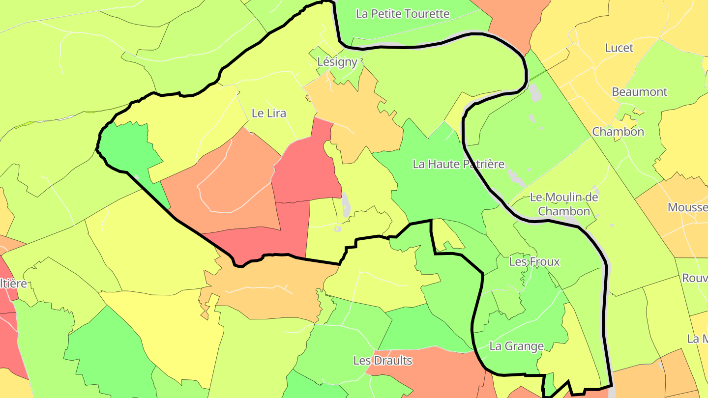 Carte des prix de l'immobilier Lésigny