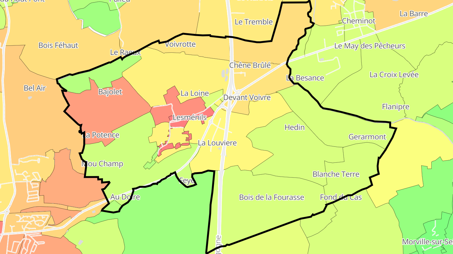Carte des prix de l'immobilier Lesménils