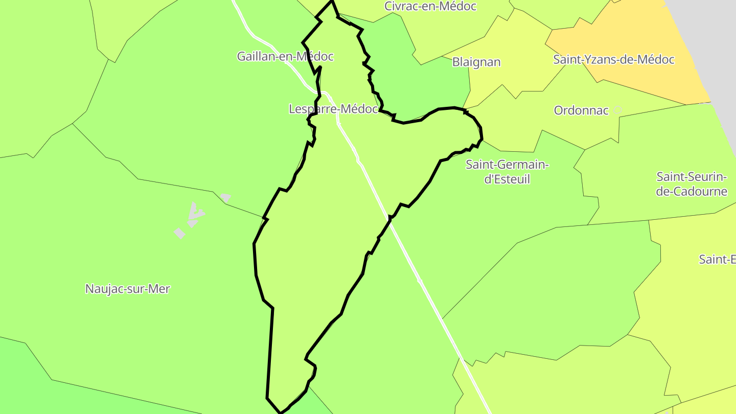 Carte des prix de l'immobilier Lesparre-Médoc