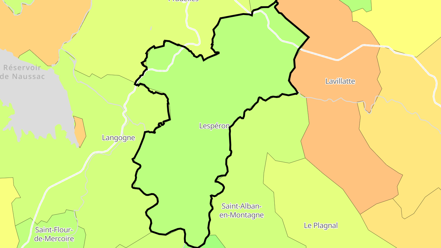 Carte des prix de l'immobilier Lespéron