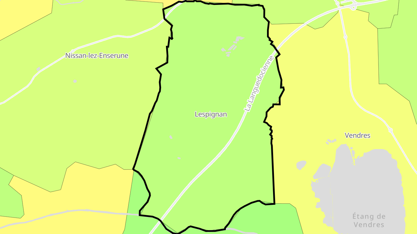 Carte des prix de l'immobilier Lespignan