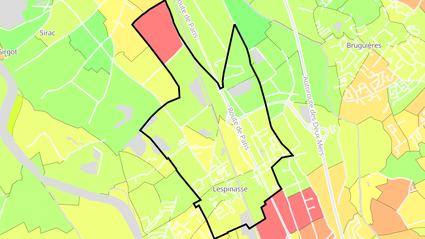 Carte des prix de l'immobilier Lespinasse