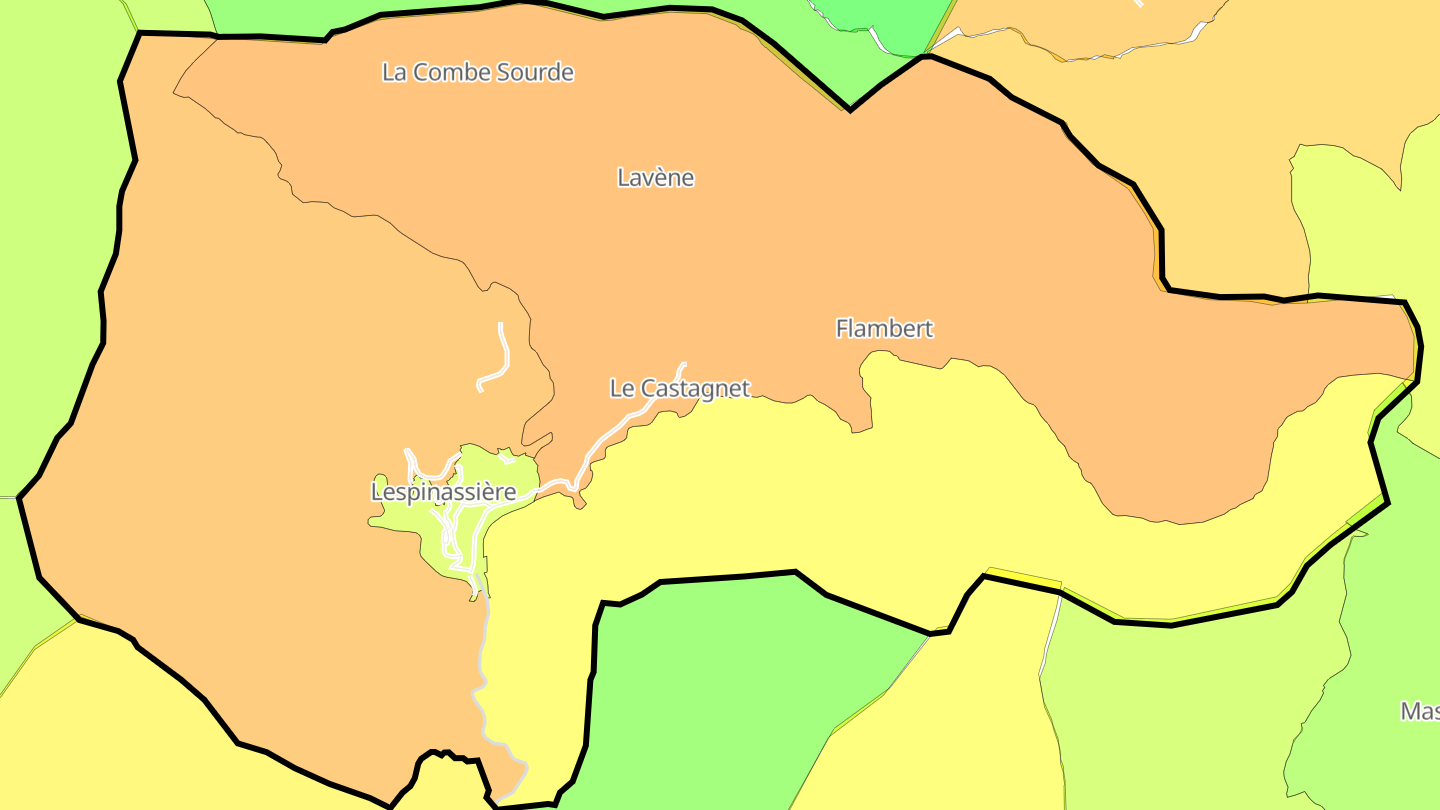 Carte des prix de l'immobilier Lespinassière