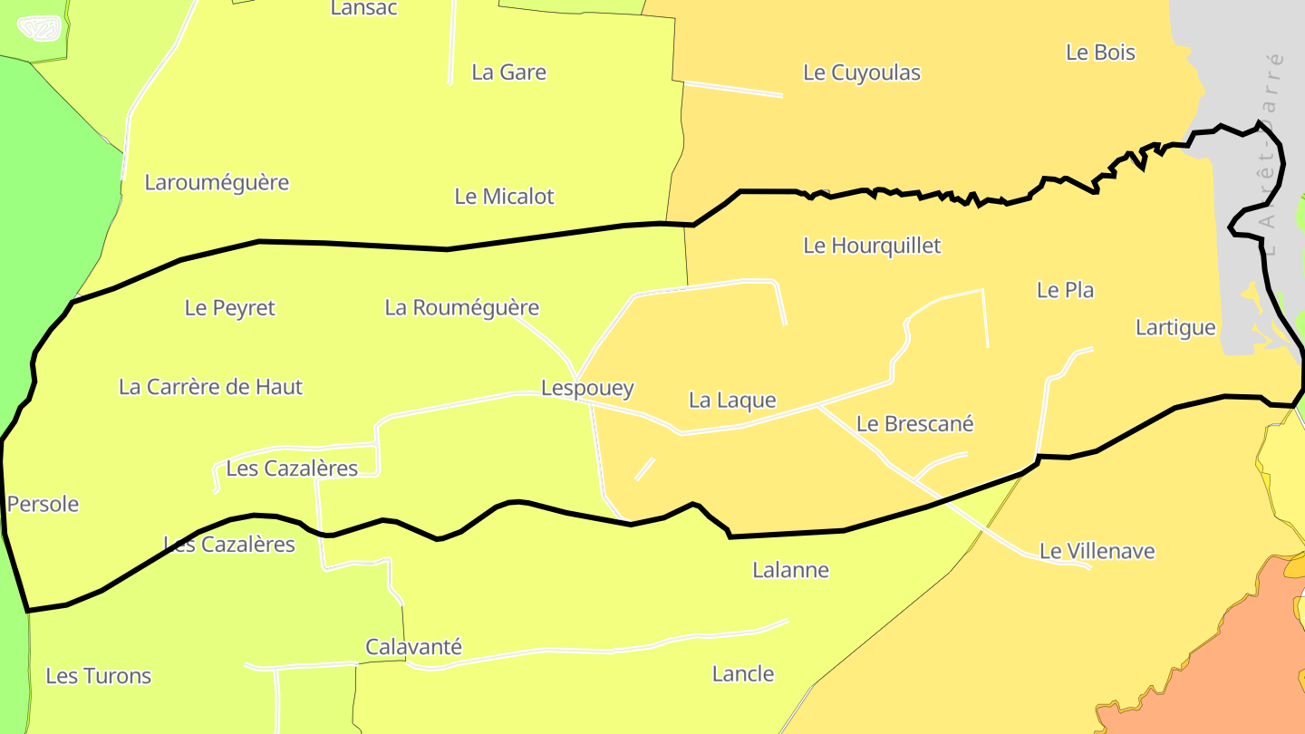 Carte des prix de l'immobilier Lespouey