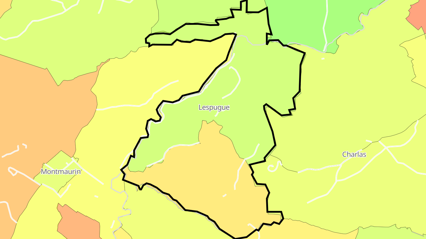 Carte des prix de l'immobilier Lespugue