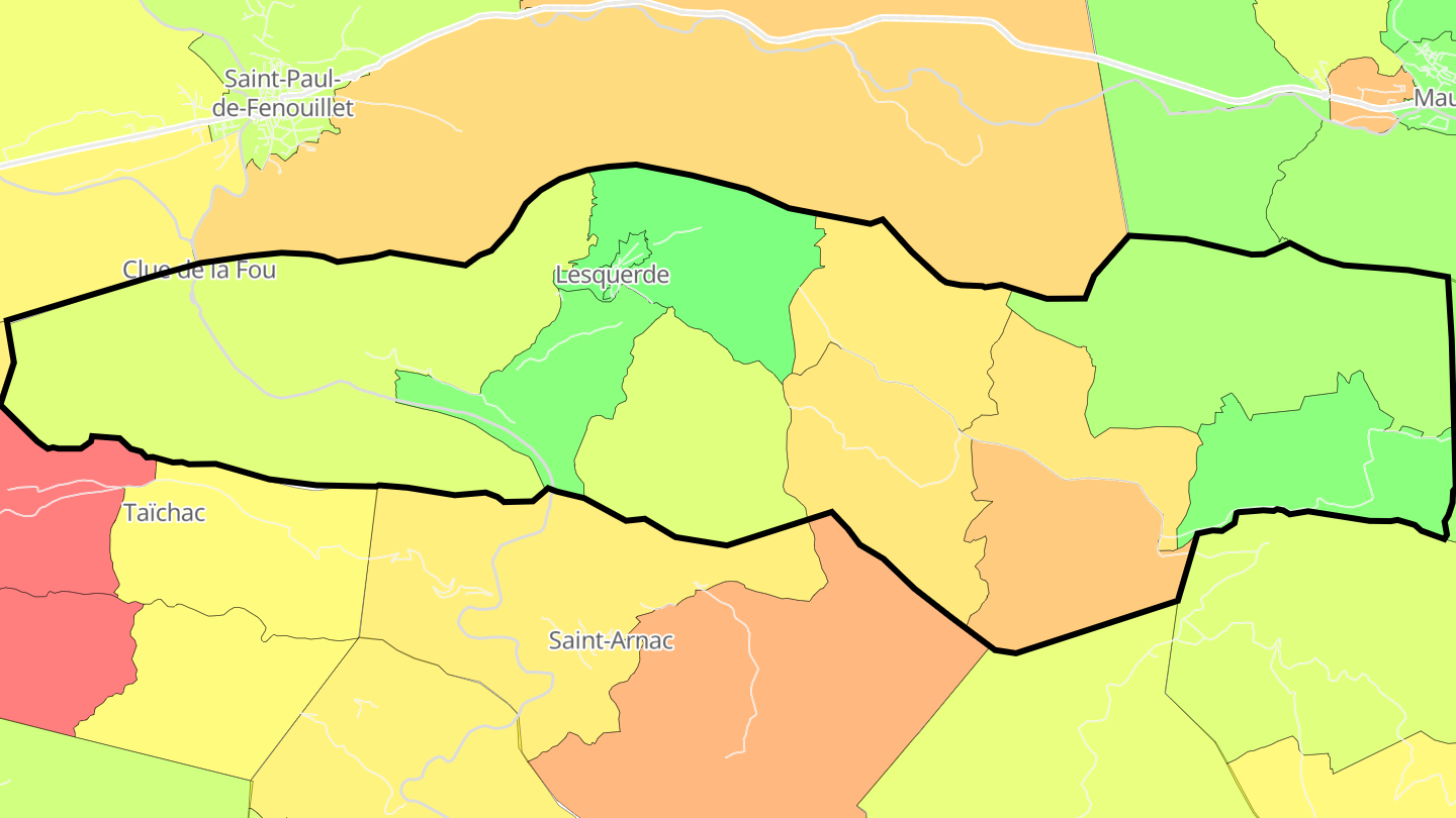 Carte des prix de l'immobilier Lesquerde