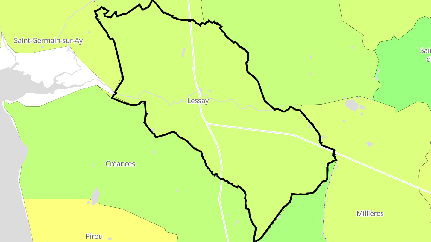 Carte des prix de l'immobilier Lessay