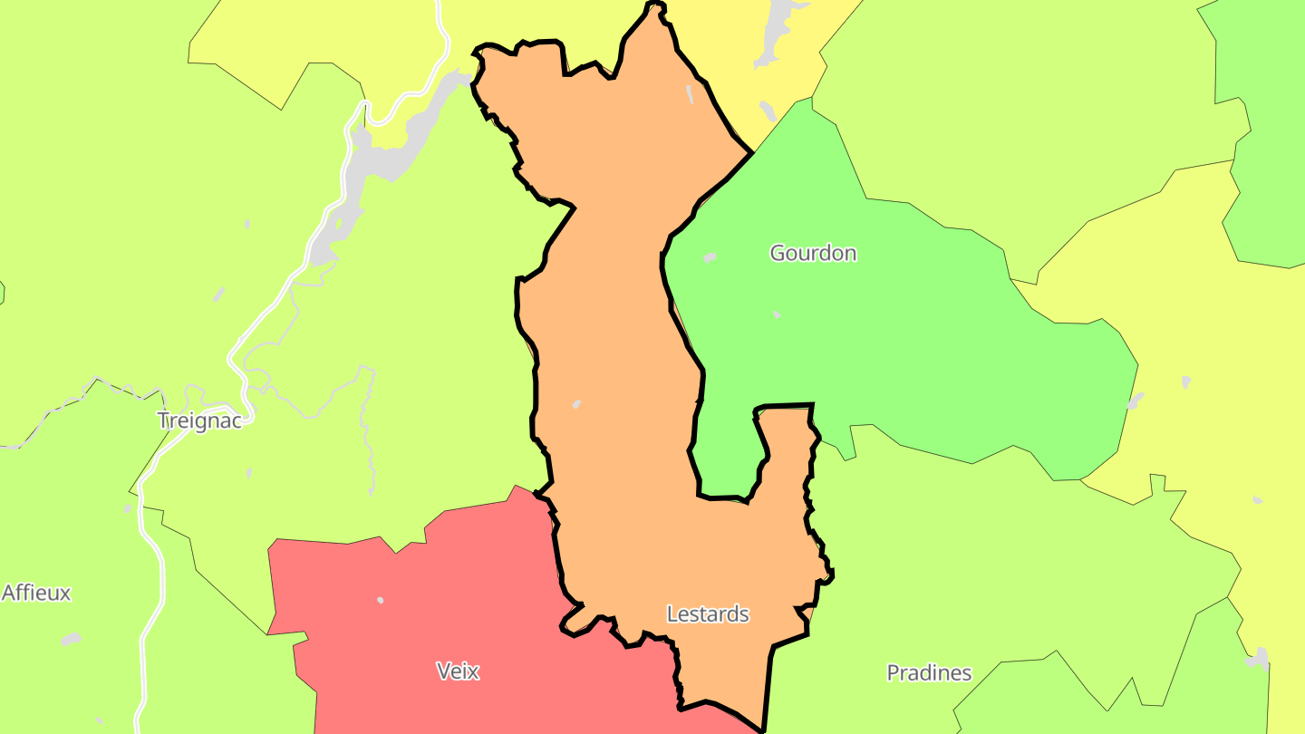 Carte des prix de l'immobilier Lestards