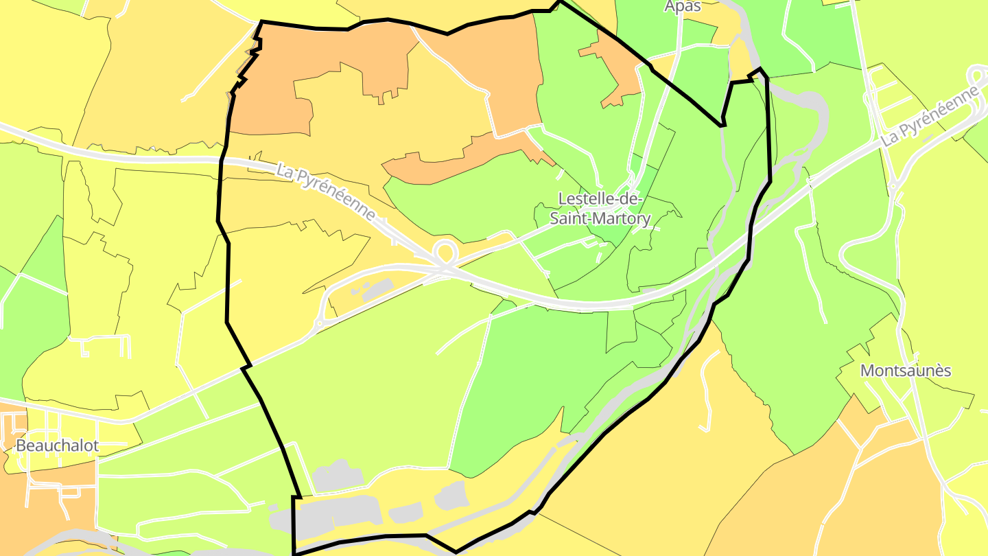 Carte des prix de l'immobilier Lestelle-de-Saint-Martory