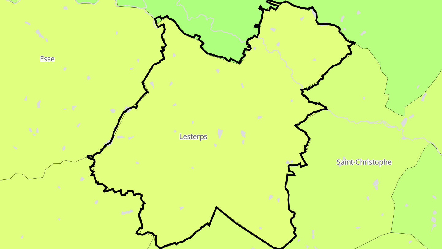 Carte des prix de l'immobilier Lesterps