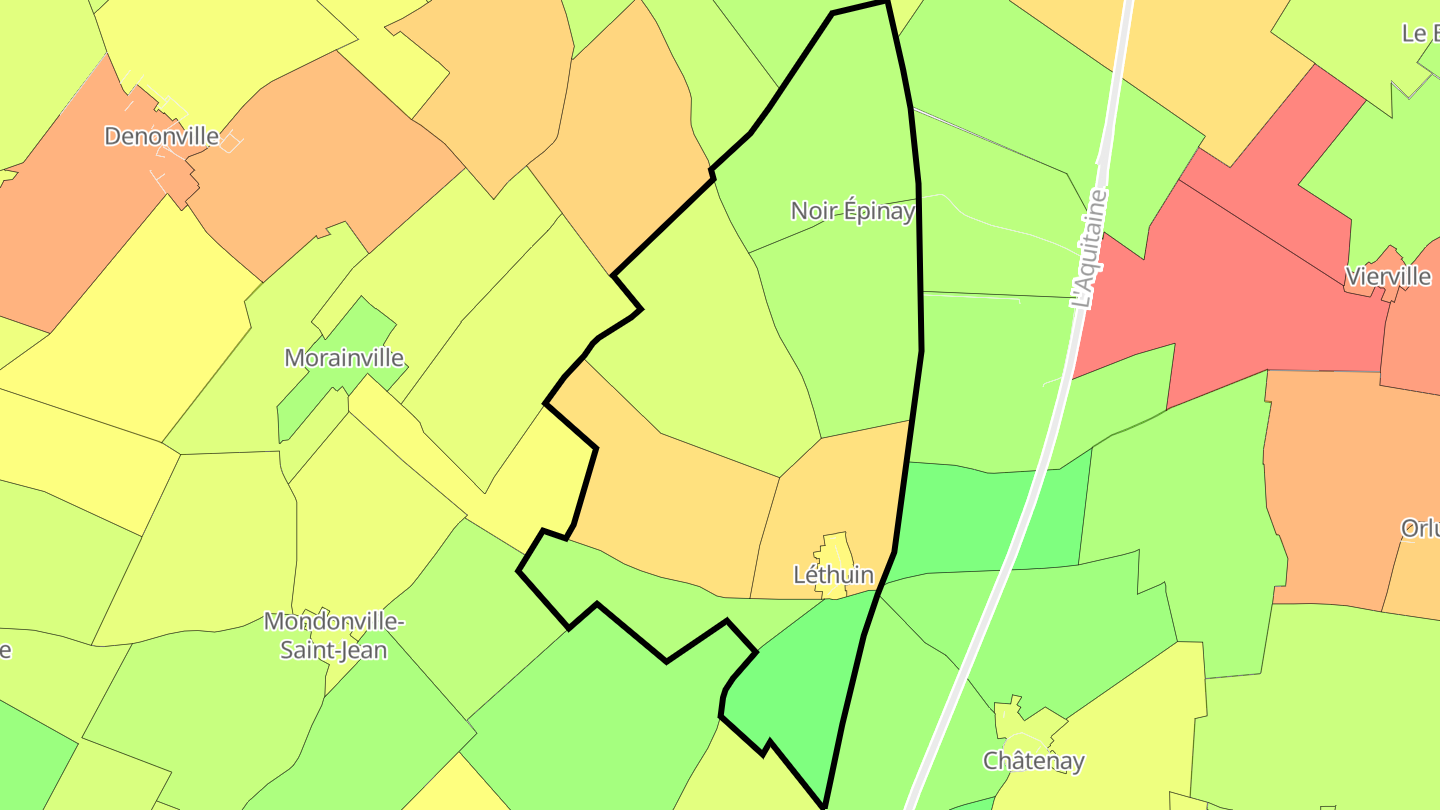 Carte des prix de l'immobilier Léthuin