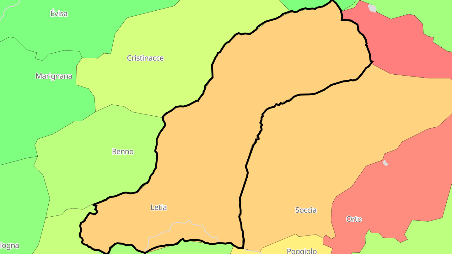 Carte des prix de l'immobilier Letia