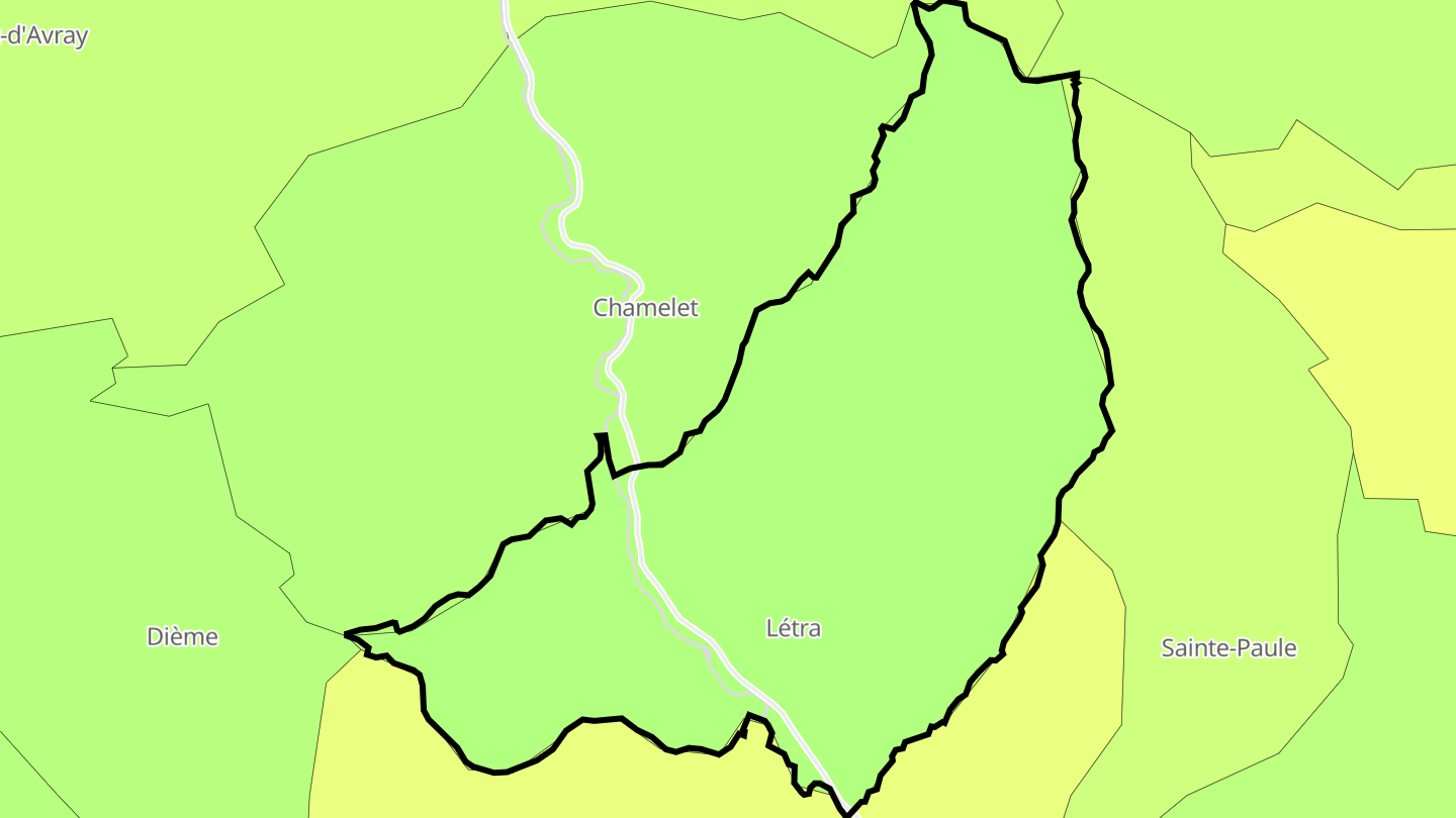 Carte des prix de l'immobilier Létra