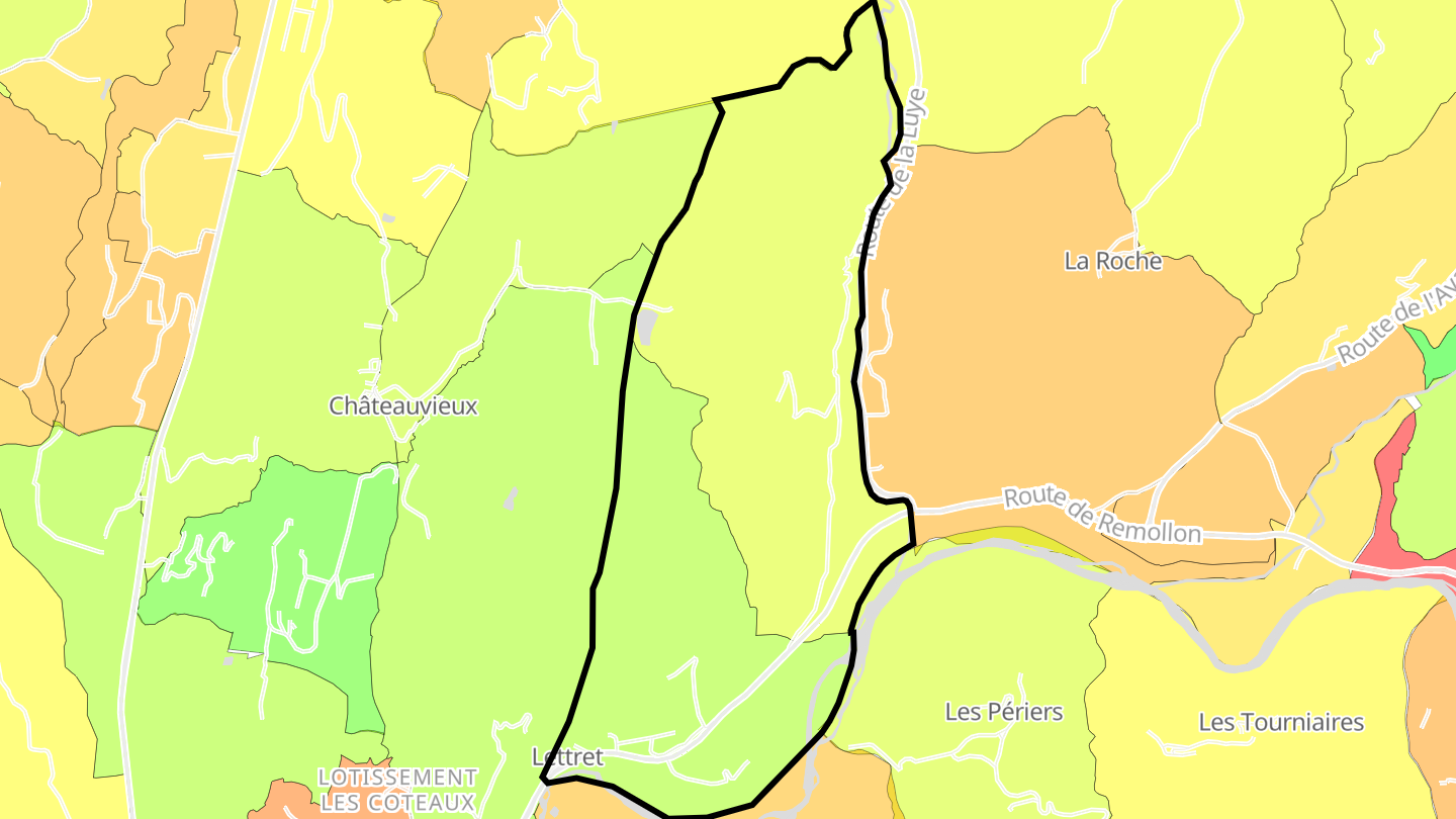Carte des prix de l'immobilier Lettret