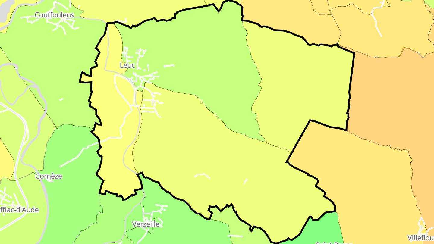 Carte des prix de l'immobilier Leuc