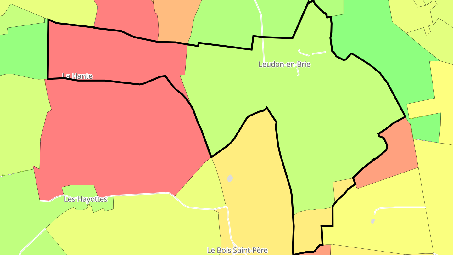 Carte des prix de l'immobilier Leudon-en-Brie