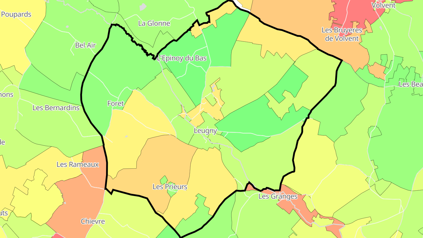 Carte des prix de l'immobilier Leugny