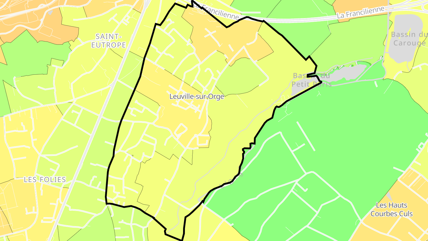 Carte des prix de l'immobilier Leuville-sur-Orge