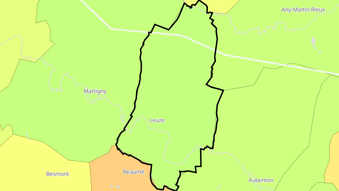 Carte des prix de l'immobilier Leuze