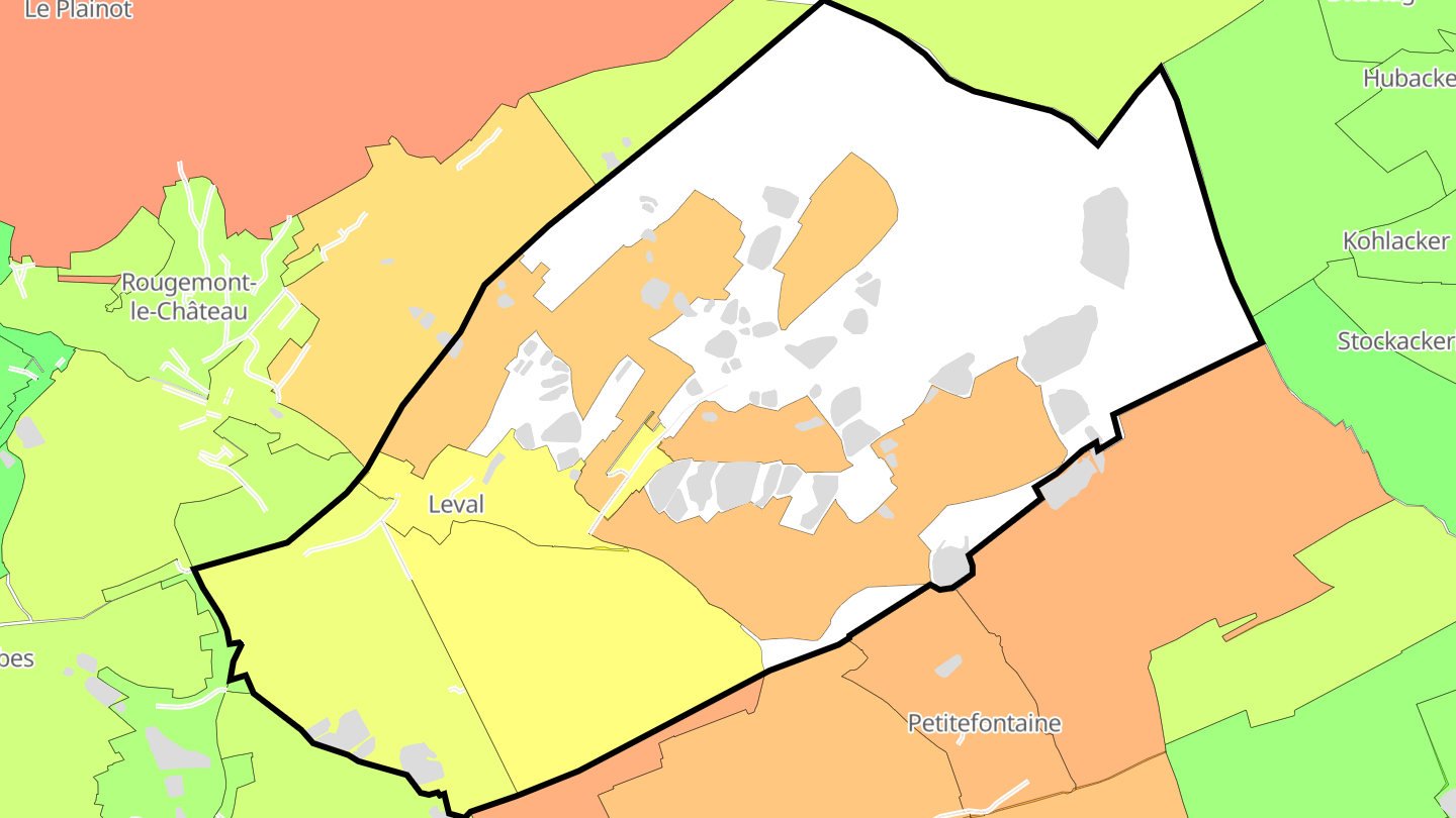 Carte des prix de l'immobilier Leval