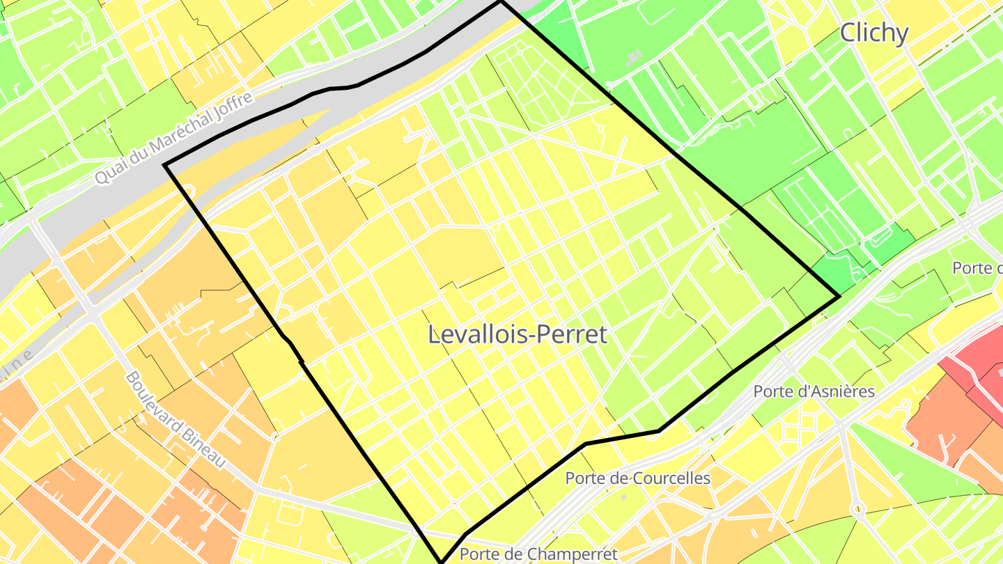 Carte des prix de l'immobilier Levallois-Perret