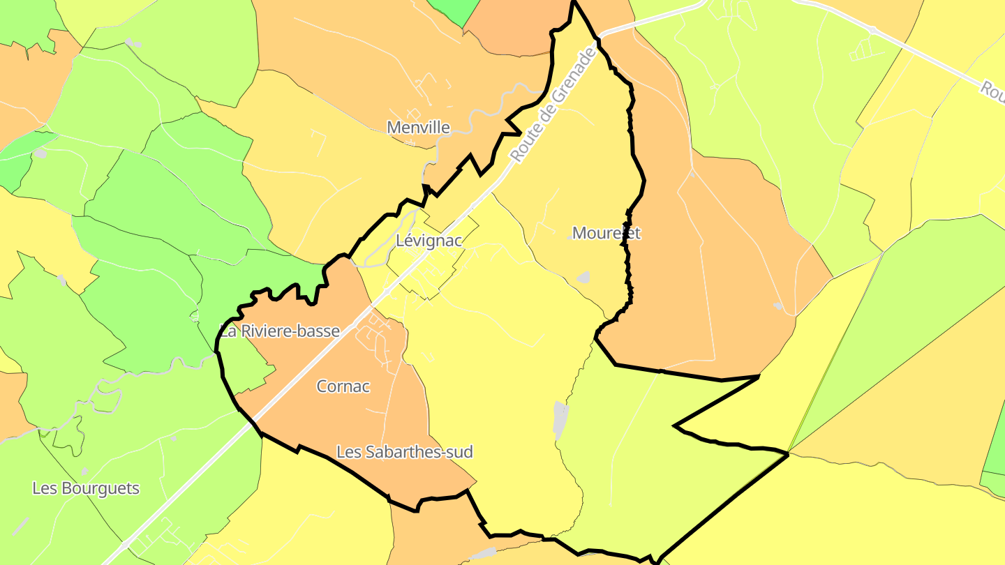 Carte des prix de l'immobilier Lévignac