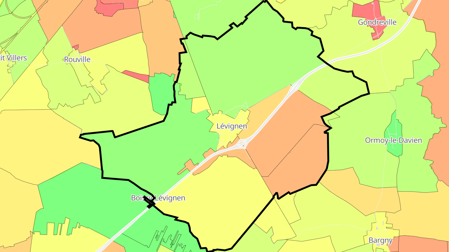 Carte des prix de l'immobilier Lévignen