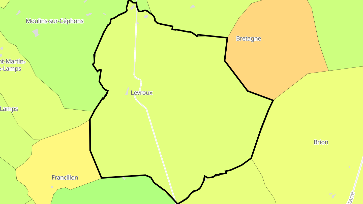Carte des prix de l'immobilier Levroux