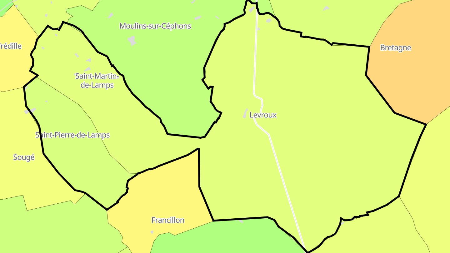 Carte des prix de l'immobilier Levroux