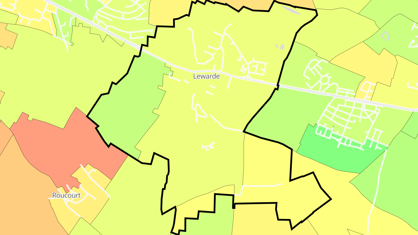 Carte des prix de l'immobilier Lewarde