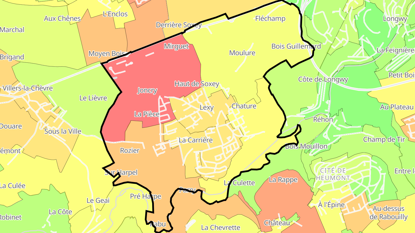 Carte des prix de l'immobilier Lexy