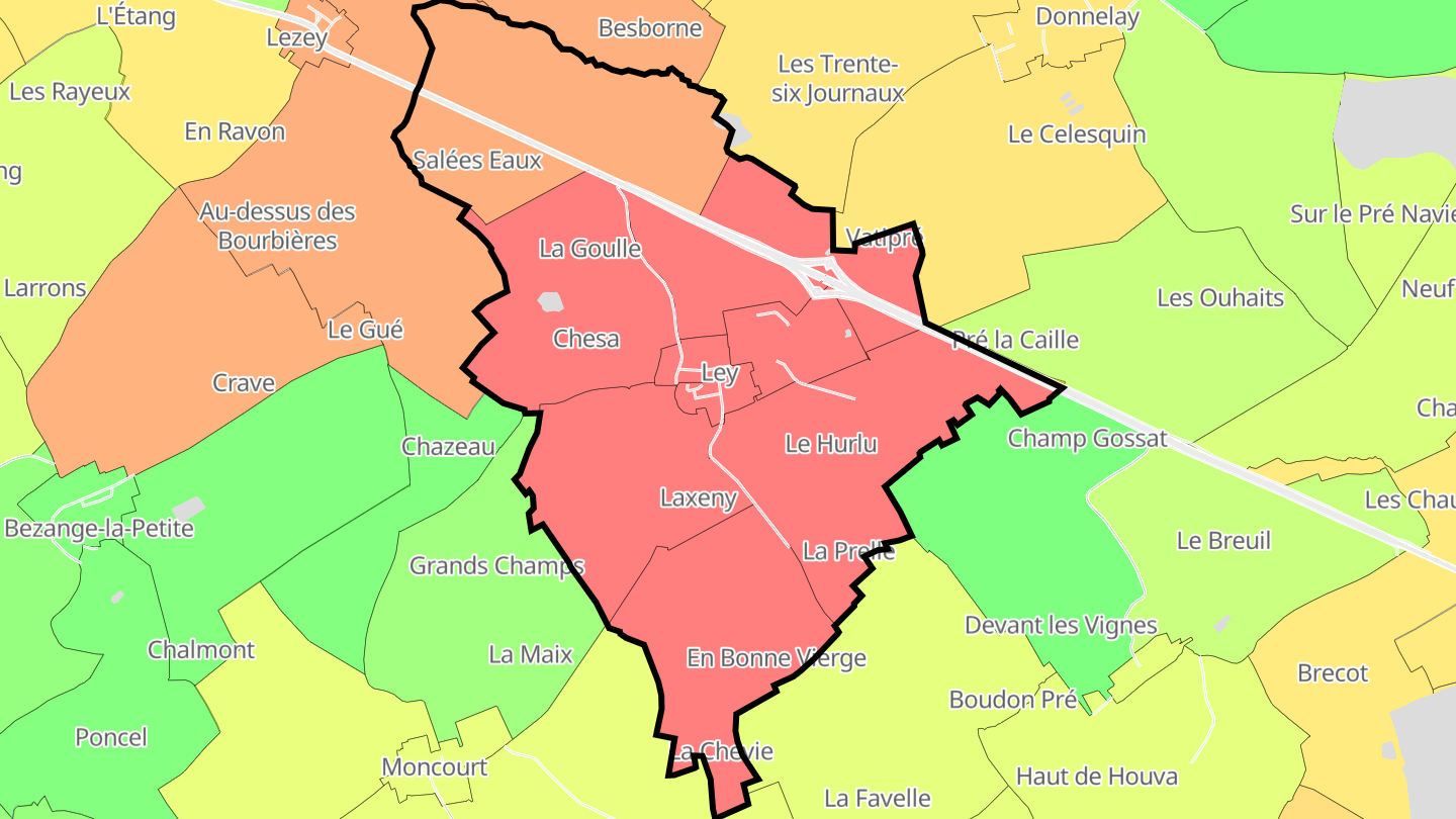 Carte des prix de l'immobilier Ley