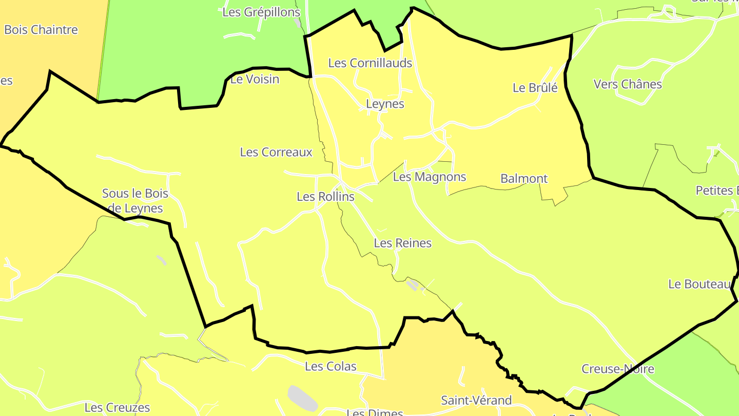 Carte des prix de l'immobilier Leynes