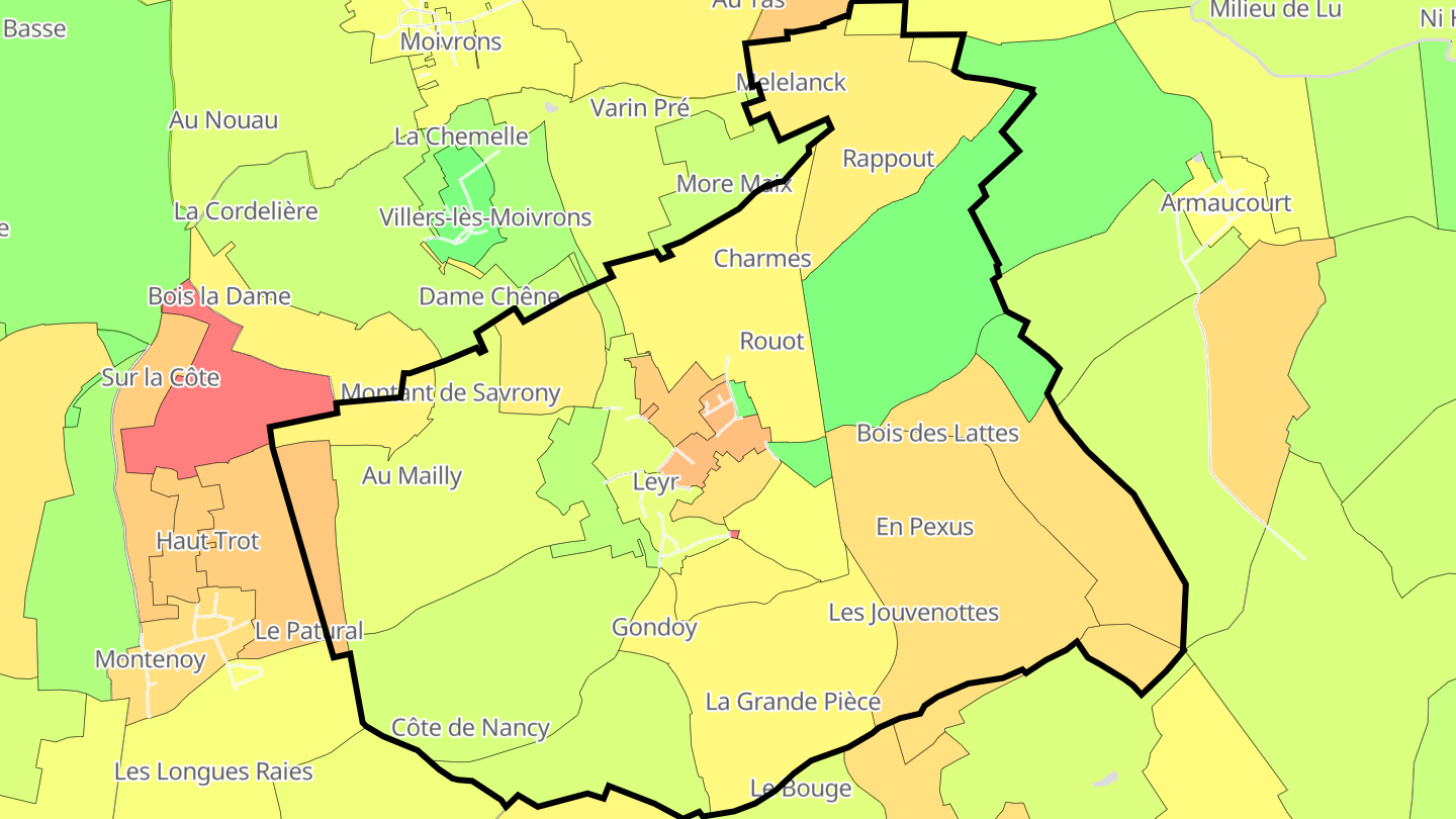 Carte des prix de l'immobilier Leyr