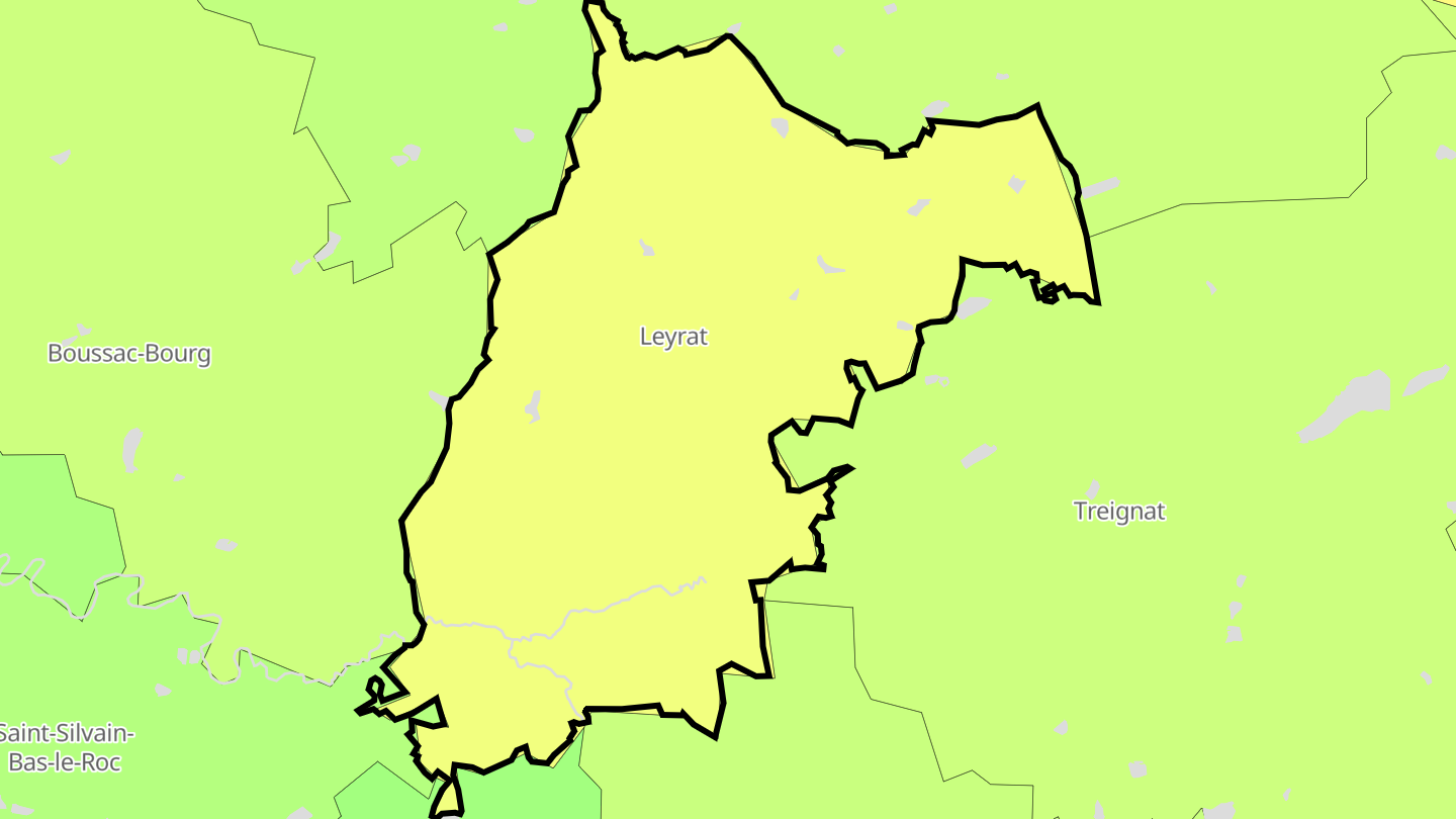 Carte des prix de l'immobilier Leyrat