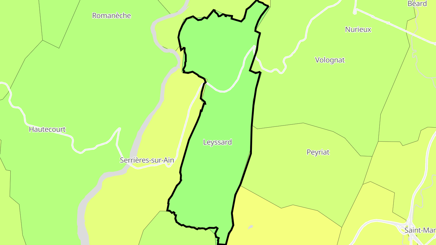 Carte des prix de l'immobilier Leyssard